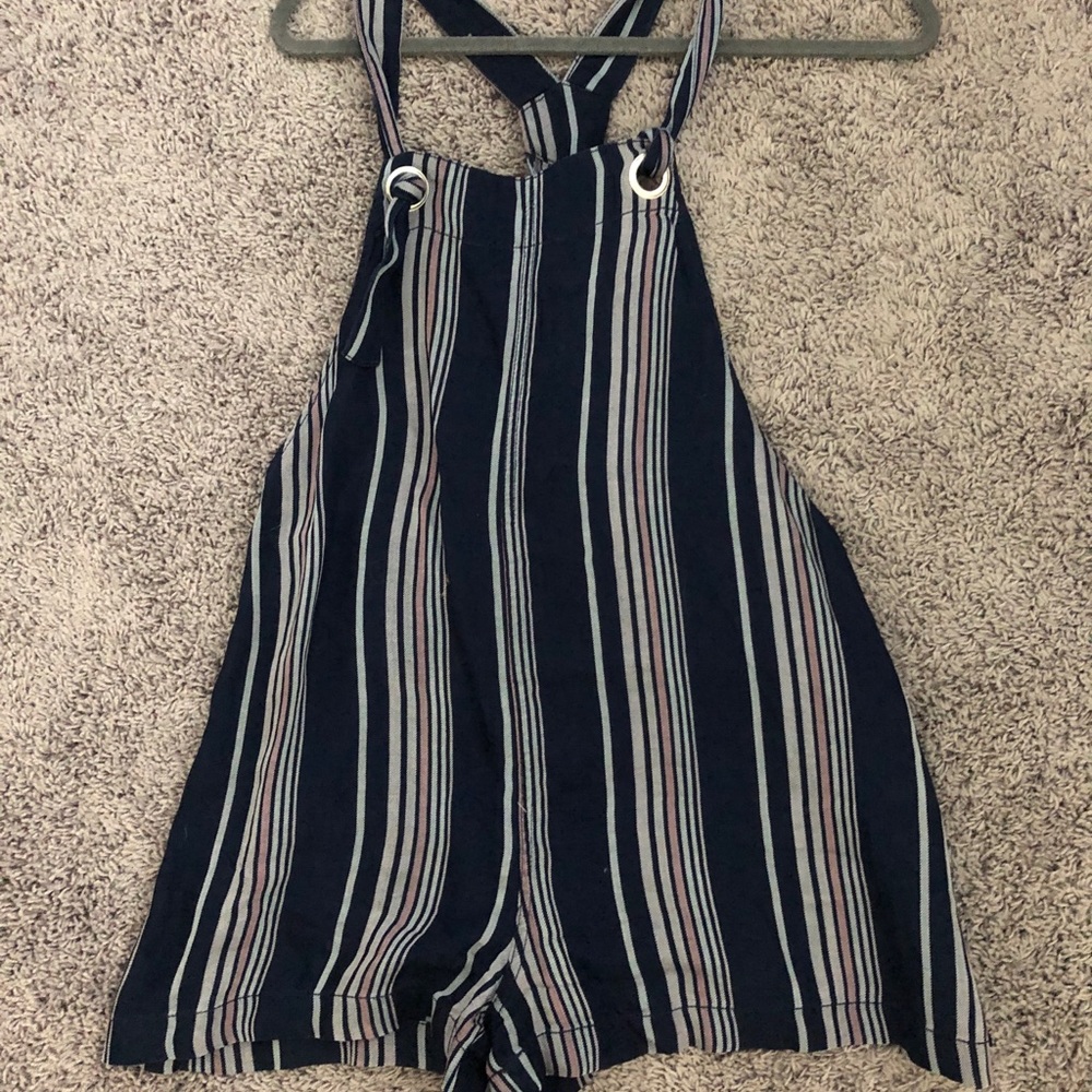 Navy striped romper